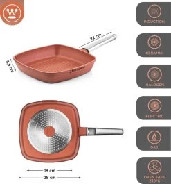 Westinghouse Pannenset Performance (Wokpan + Grillpan) ø 28 Cm - Rood - Inductie En Alle Andere Warmtebronnen -Keukenbenodigdheden Winkel 1120x1200 3
