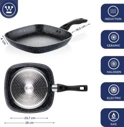 Westinghouse Pannenset Black Marble (Grillpan 28 Cm + Wokpan ø 30 Cm) - Inductie En Alle Andere Warmtebronnen -Keukenbenodigdheden Winkel 1176x1200