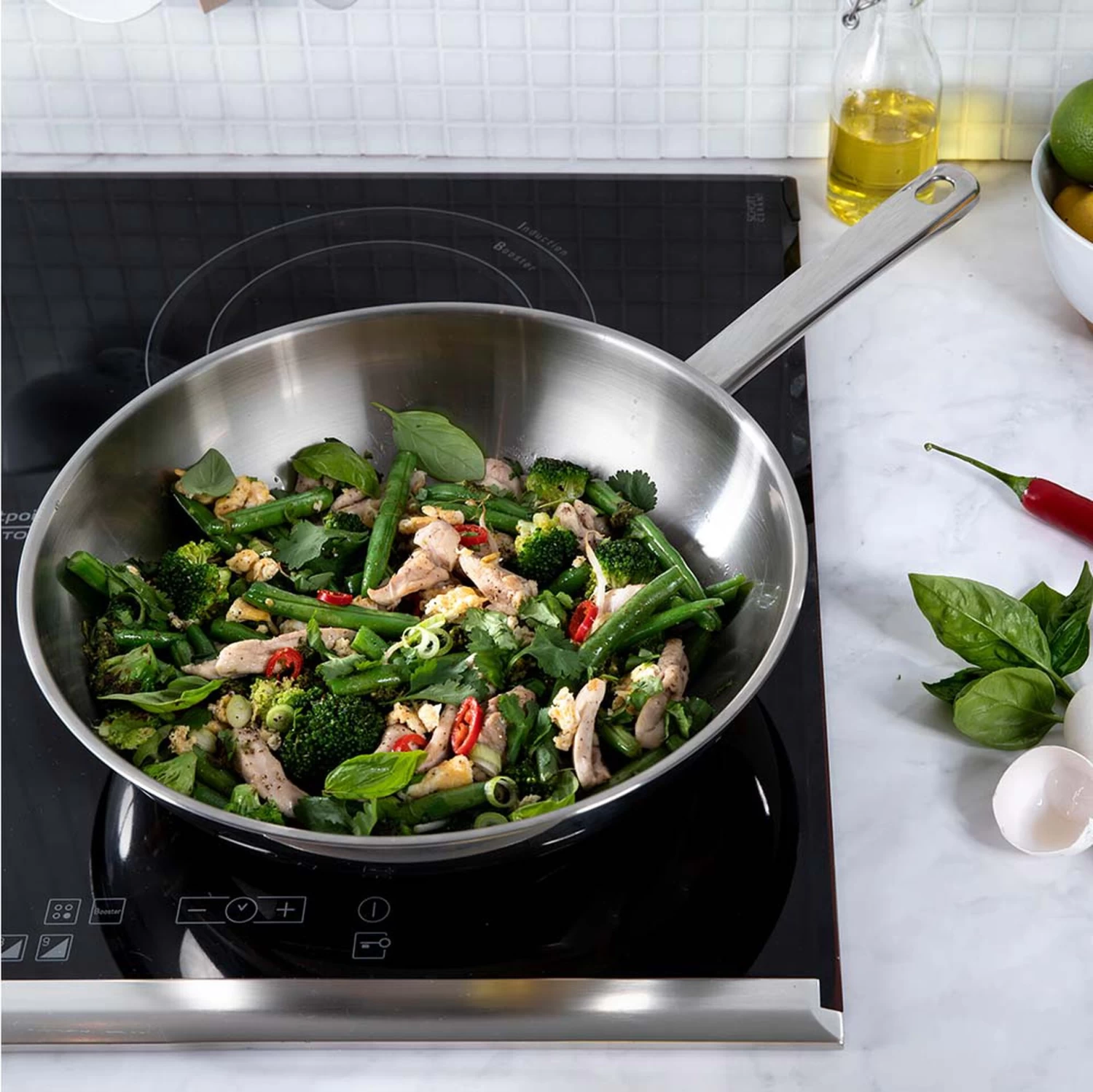 BK Wokpan Bright RVS - ø 28 Cm - Zonder Anti-aanbaklaag 6 BK Wokpan Bright RVS - ø 28 Cm - Zonder Anti-aanbaklaag - Afbeelding 4