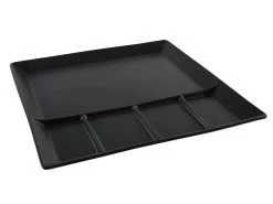 BBQ-bord / Fonduebord / Gourmetbord - 5 Vakken - Zwart - 24 X 24 Cm