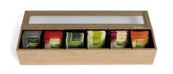 Sakura Tea Theedoos - Hout - 6-vaks - Met Fluweel - 43 X 9 Cm -Keukenbenodigdheden Winkel 3 6 vaks lang 7