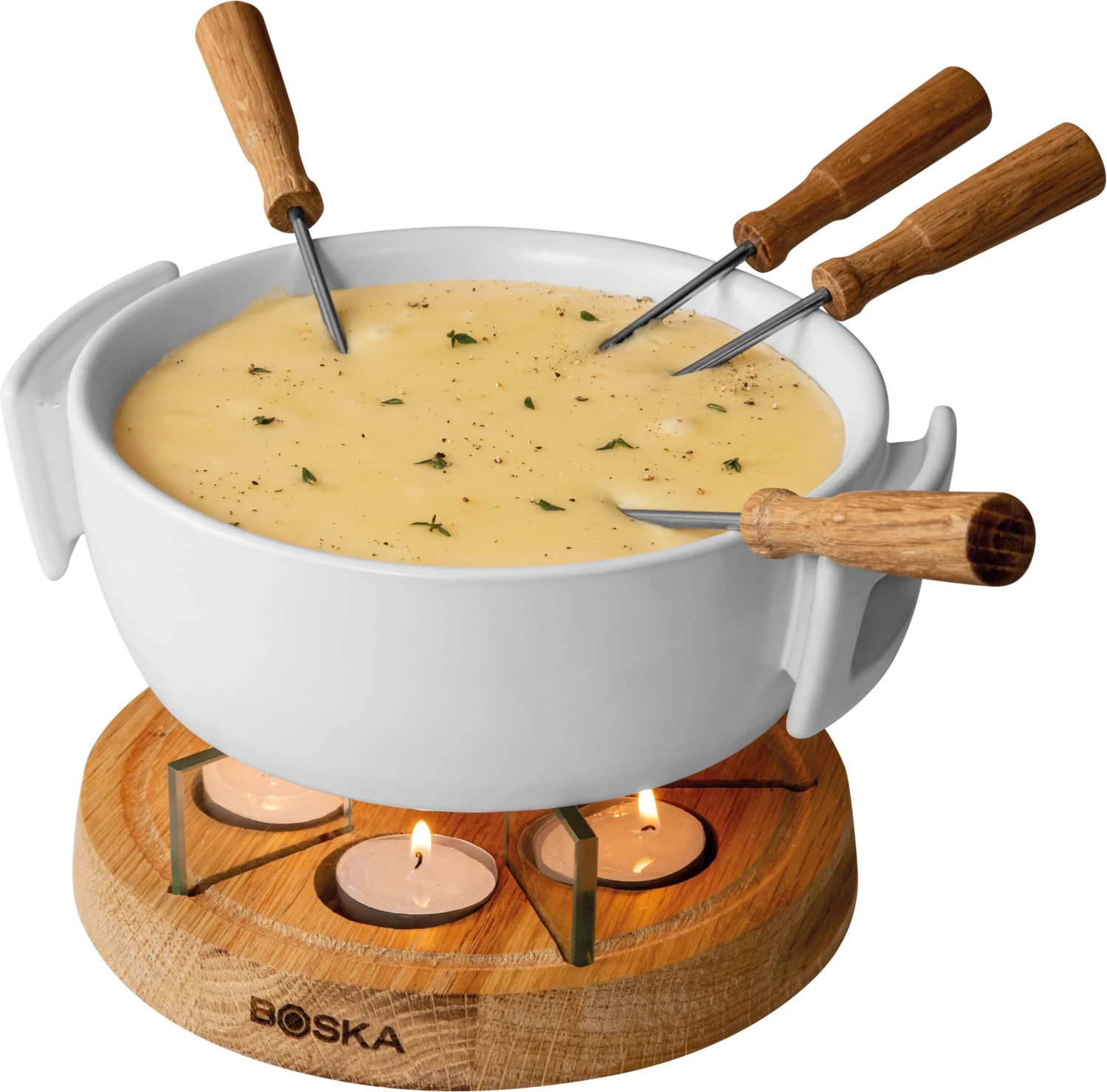 Boska Fondueset Twinkle - 4 Personen - Wit/bruin 3 Boska Fondueset Twinkle - 4 Personen - Wit/bruin