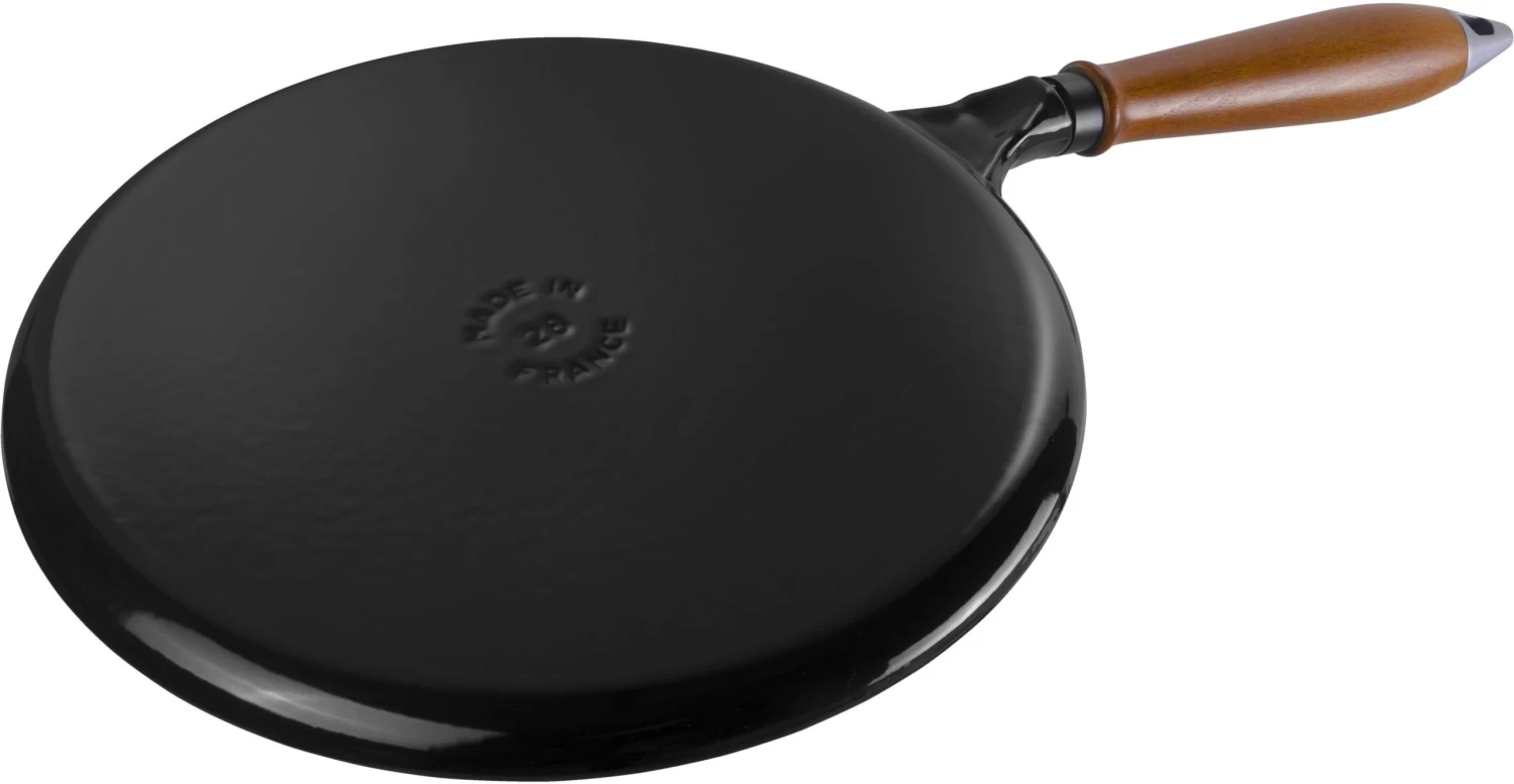 Staub Pannenkoekenpan - Zwart - ø 28 Cm - Geëmailleerde Anti-aanbaklaag 4 Staub Pannenkoekenpan - Zwart - ø 28 Cm - Geëmailleerde Anti-aanbaklaag - Afbeelding 2