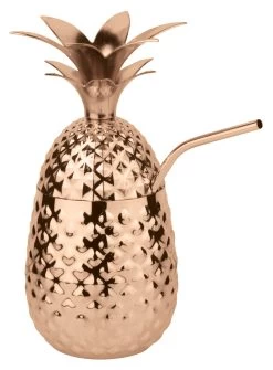 Paderno Cocktailbeker Met Rietje BAR Ananas Koper 500 Ml