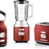 Westinghouse Retro Waterkoker + Broodrooster 2 Sleuven + Blender - Rood