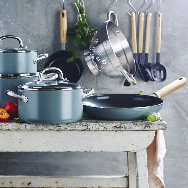 Greenpan Pannenset Met Keukenhulpjes Mayflower - 5 Delige Set 4 Greenpan Pannenset Met Keukenhulpjes Mayflower - 5 Delige Set - Afbeelding 2