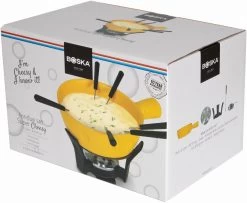 Boska Fondueset Cheesy - 6 Personen - Geel/zwart - 1.3 Liter -Keukenbenodigdheden Winkel 853512 fondue cheesy 1