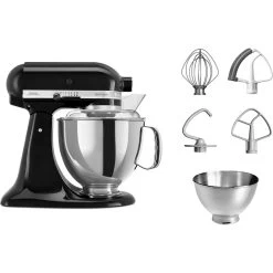 KitchenAid Keukenmachine Artisan - Kantelbare Kop - Onyx Zwart - 4.8 Liter - 5KSM175PSEOB -Keukenbenodigdheden Winkel 8597015010205B15D