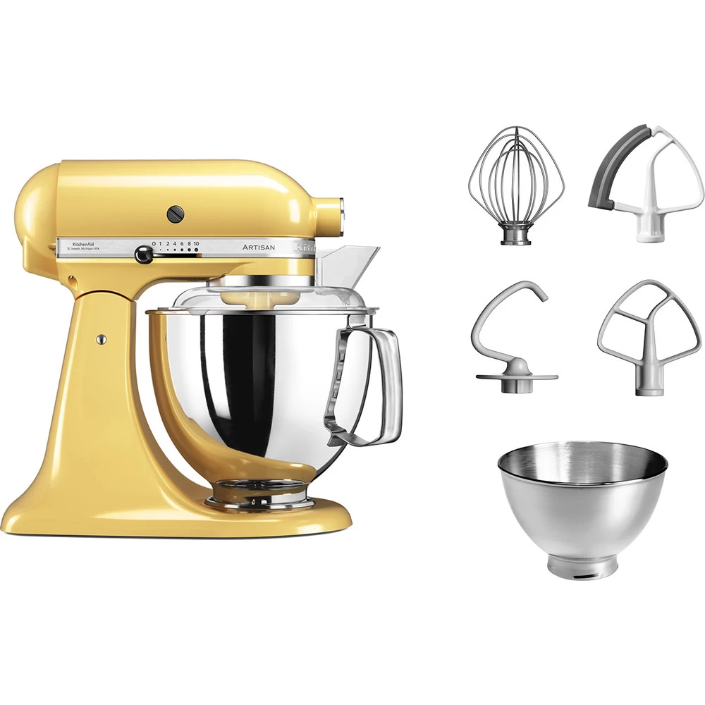 KitchenAid Keukenmachine Artisan - Kantelbare Kop - Pastel Geel - 4.8 Liter - 5KSM175PSEMY 4 KitchenAid Keukenmachine Artisan - Kantelbare Kop - Pastel Geel - 4.8 Liter - 5KSM175PSEMY - Afbeelding 2
