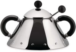 Alessi Suikerpot - Met Lepel - 9097 B - Zwart - 200 Ml - Door Micheal Graves
