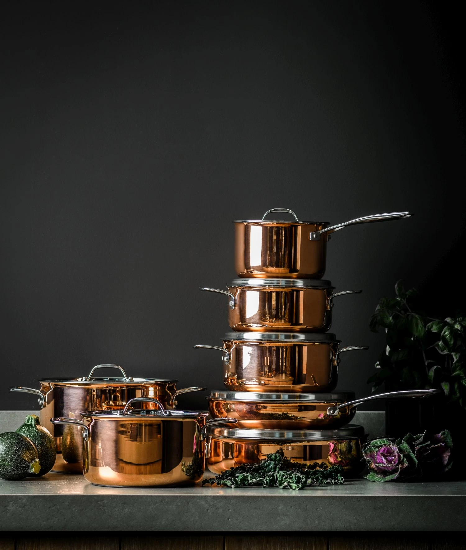 DUCQ Pannenset (Kookpan ø 18 / 20 / 20 Cm + Steelpan ø 16 Cm) + Deksels - Koper - 4 Delige Set 6 DUCQ Pannenset (Kookpan ø 18 / 20 / 20 Cm + Steelpan ø 16 Cm) + Deksels - Koper - 4 Delige Set - Afbeelding 4