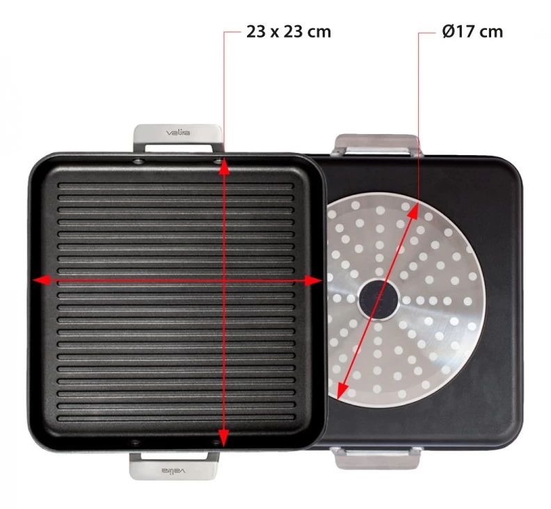 Valira Grillpan Aire Met Handgrepen - 23 X 23 Cm - Standaard Anti-aanbaklaag 5 Valira Grillpan Aire Met Handgrepen - 23 X 23 Cm - Standaard Anti-aanbaklaag - Afbeelding 3