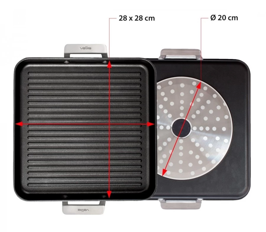 Valira Grillpan Aire Met Handgrepen - 28 X 28 Cm - Standaard Anti-aanbaklaag 5 Valira Grillpan Aire Met Handgrepen - 28 X 28 Cm - Standaard Anti-aanbaklaag - Afbeelding 3