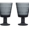 Iittala Glazen Kastehelmi - Donkergrijs - 260 Ml - 2 Stuks -Keukenbenodigdheden Winkel Kastehelmi universal glass 26cl dark grey 2pcs 2 1