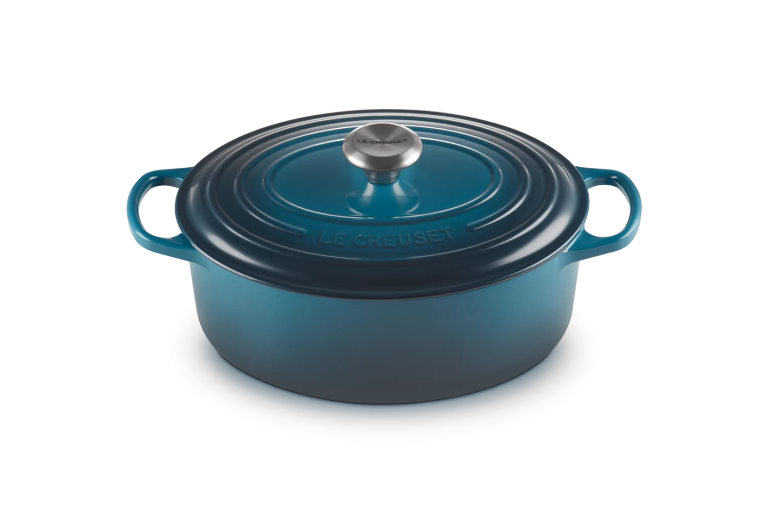 Le Creuset Braadpan Signature - Ovaal - Deap Teal - ø 29 Cm / 4.7 Liter 6 Le Creuset Braadpan Signature - Ovaal - Deap Teal - ø 29 Cm / 4.7 Liter - Afbeelding 4