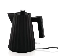 Alessi Waterkoker Plissé - Droogkookbeveiliging - Zwart - Michele De Lucchi - 1 Liter - MDL06/1 B -Keukenbenodigdheden Winkel MDL06 1 B 1