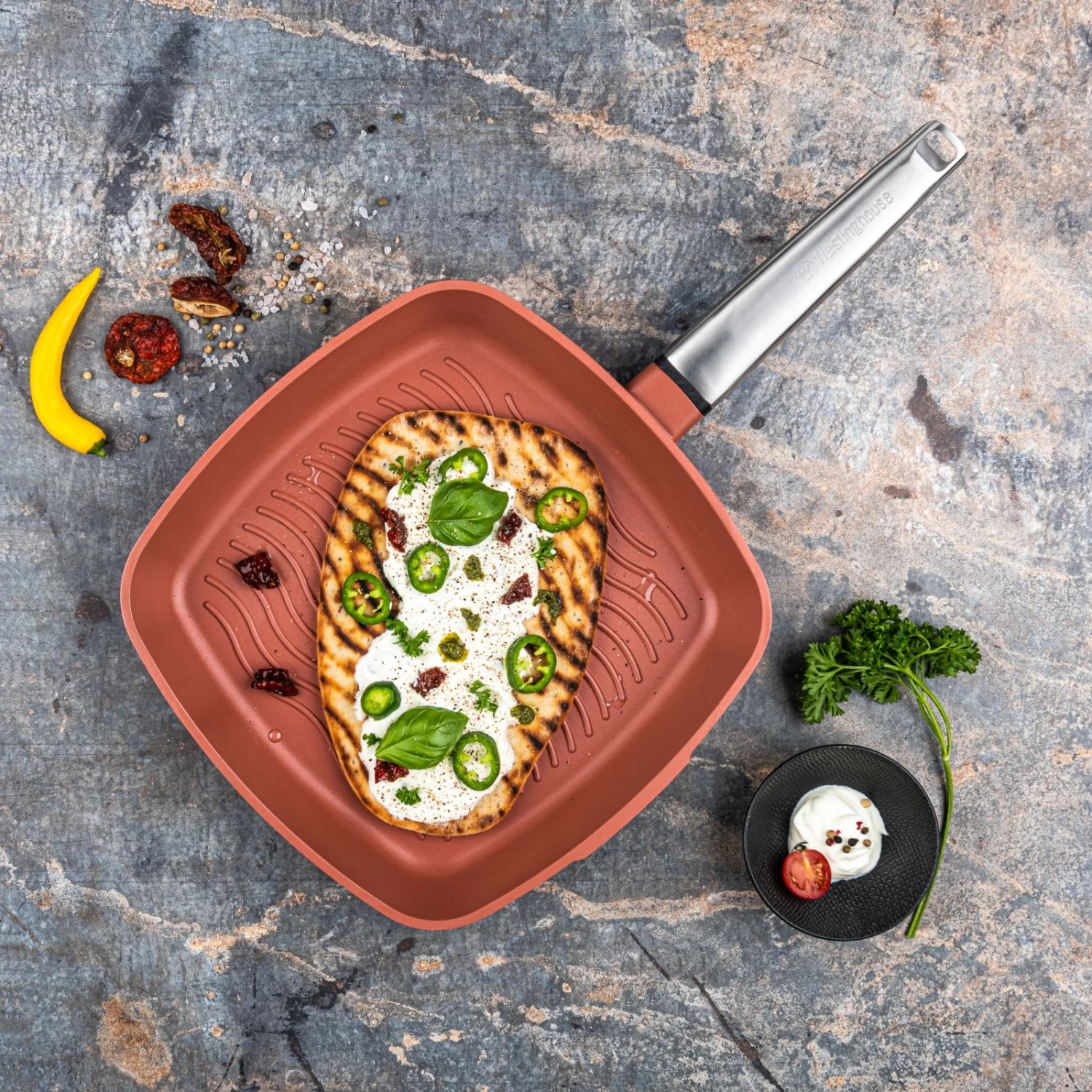 Westinghouse Grillpan Performance - Rebel Red - 28 X 28 Cm - Standaard Anti-aanbaklaag 10 Westinghouse Grillpan Performance - Rebel Red - 28 X 28 Cm - Standaard Anti-aanbaklaag - Afbeelding 8