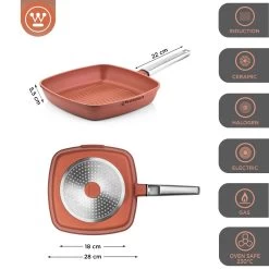 Westinghouse Grillpan Performance - Rebel Red - 28 X 28 Cm - Standaard Anti-aanbaklaag 13 Westinghouse Grillpan Performance - Rebel Red - 28 X 28 Cm - Standaard Anti-aanbaklaag -Keukenbenodigdheden Winkel WCFP0095G28OR 3