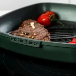 Westinghouse Grillpan Performance - Gracious Green - 28 X 28 Cm - Standaard Anti-aanbaklaag -Keukenbenodigdheden Winkel WCFP0095G28SG 9