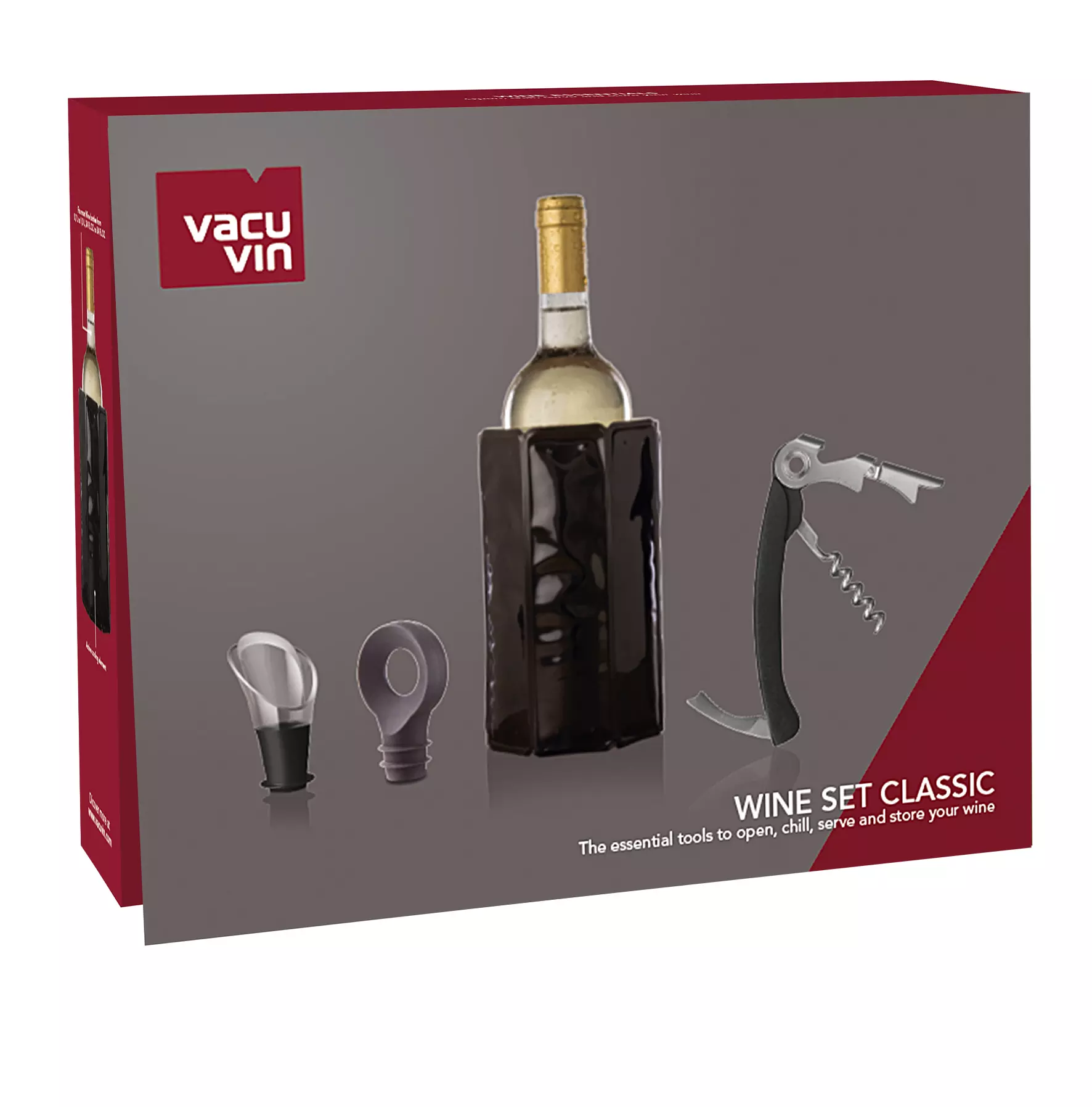 Vacu Vin Wijnset Classic - Zwart - 4 Delige Set 6 Vacu Vin Wijnset Classic - Zwart - 4 Delige Set - Afbeelding 4