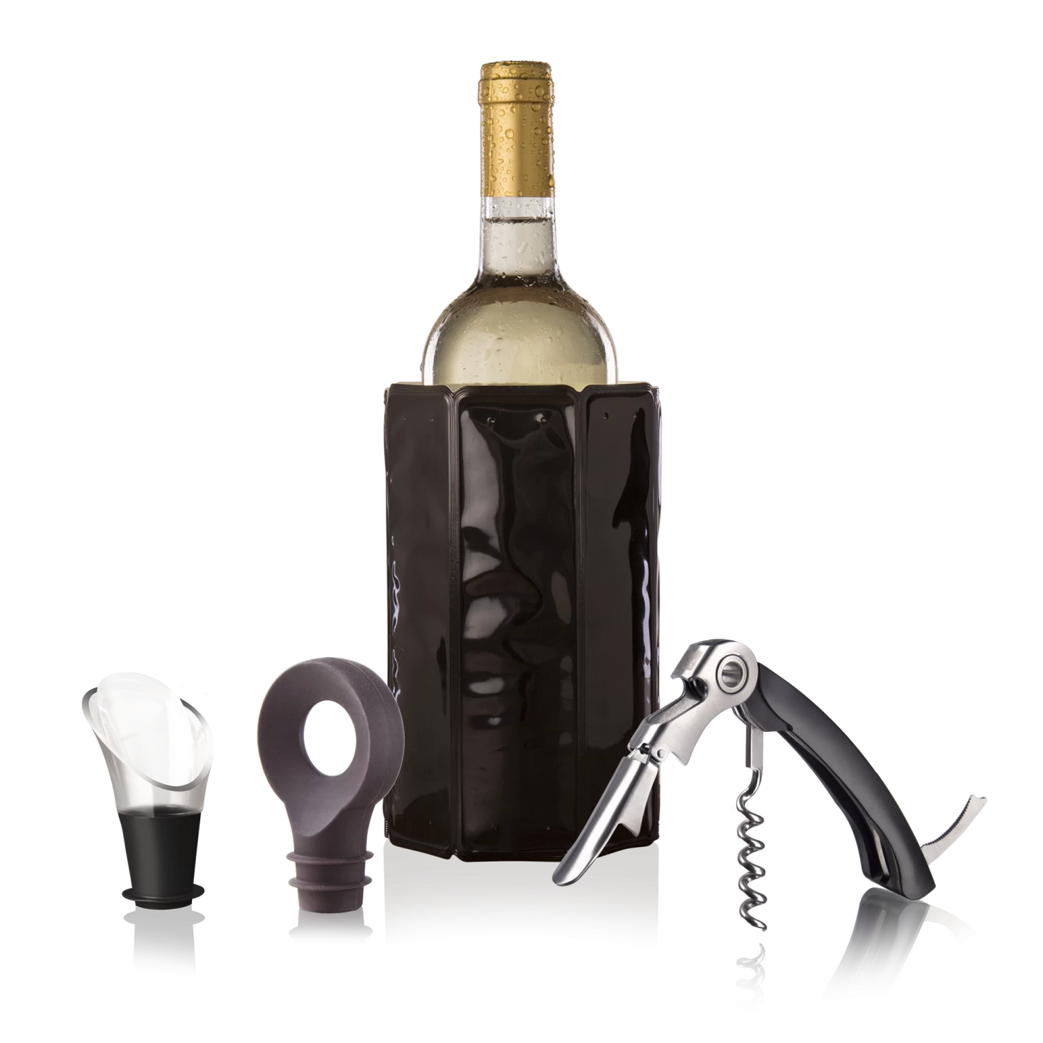Vacu Vin Wijnset Classic - Zwart - 4 Delige Set 3 Vacu Vin Wijnset Classic - Zwart - 4 Delige Set