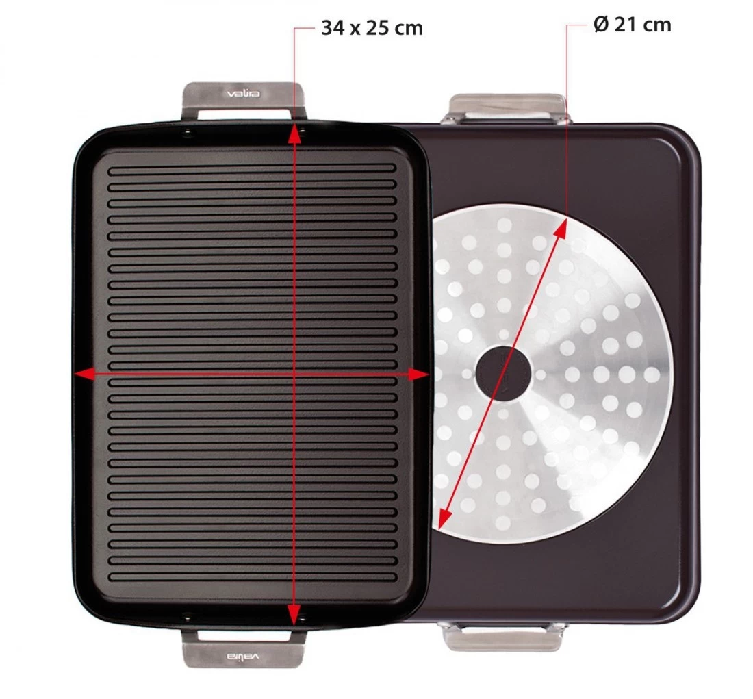 Valira Grillpan Aire Ceramic Met Handgrepen - 34 X 25 Cm - Keramische Anti-aanbaklaag 4 Valira Grillpan Aire Ceramic Met Handgrepen - 34 X 25 Cm - Keramische Anti-aanbaklaag - Afbeelding 2