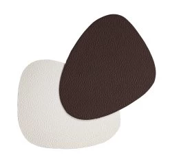 Jay Hill Onderzetters - Vegan Leer - Bruin / Wit- Organic - 13 X 11 Cm - 6 Stuks -Keukenbenodigdheden Winkel onderzetter29062021