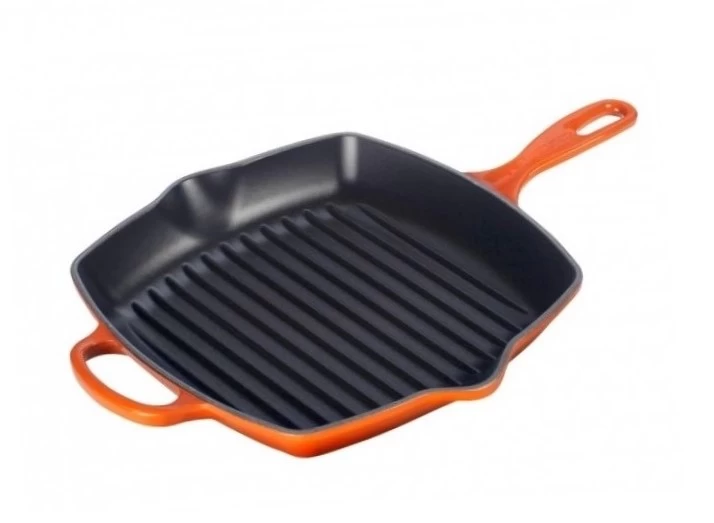 Le Creuset Grillpan Signature - Oranjerood - 26 X 26 Cm - Geëmailleerde Anti-aanbaklaag 4 Le Creuset Grillpan Signature - Oranjerood - 26 X 26 Cm - Geëmailleerde Anti-aanbaklaag - Afbeelding 2
