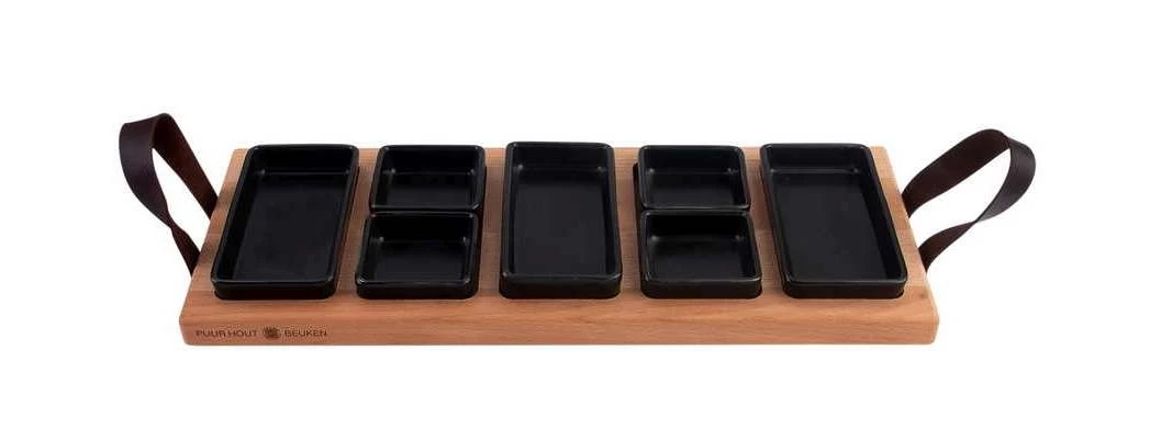 Bowls & Dishes Serveerplank / Tapasplank Streetfood 5-vaks Zwart - Large 4 Bowls & Dishes Serveerplank / Tapasplank Streetfood 5-vaks Zwart - Large - Afbeelding 2